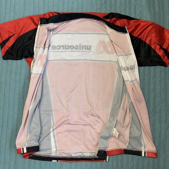 Jakroo Sport-Cut Fit Style Cycling Shirt Full Zip Unisource Back Pockets Men 2XL - Picture 7 of 12